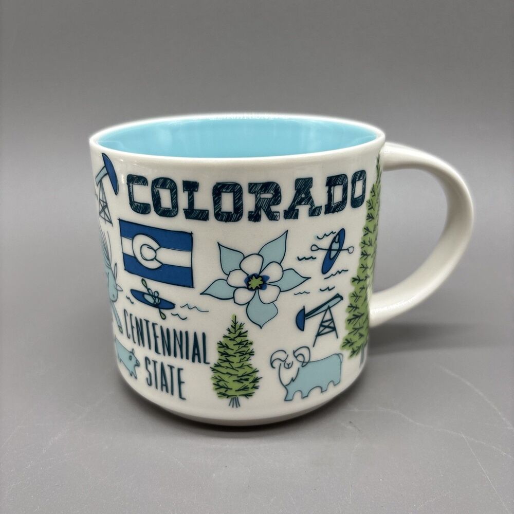 Starbucks Coffee Mug Cup Colorado Been There Series Blue 2017 Across the Globe